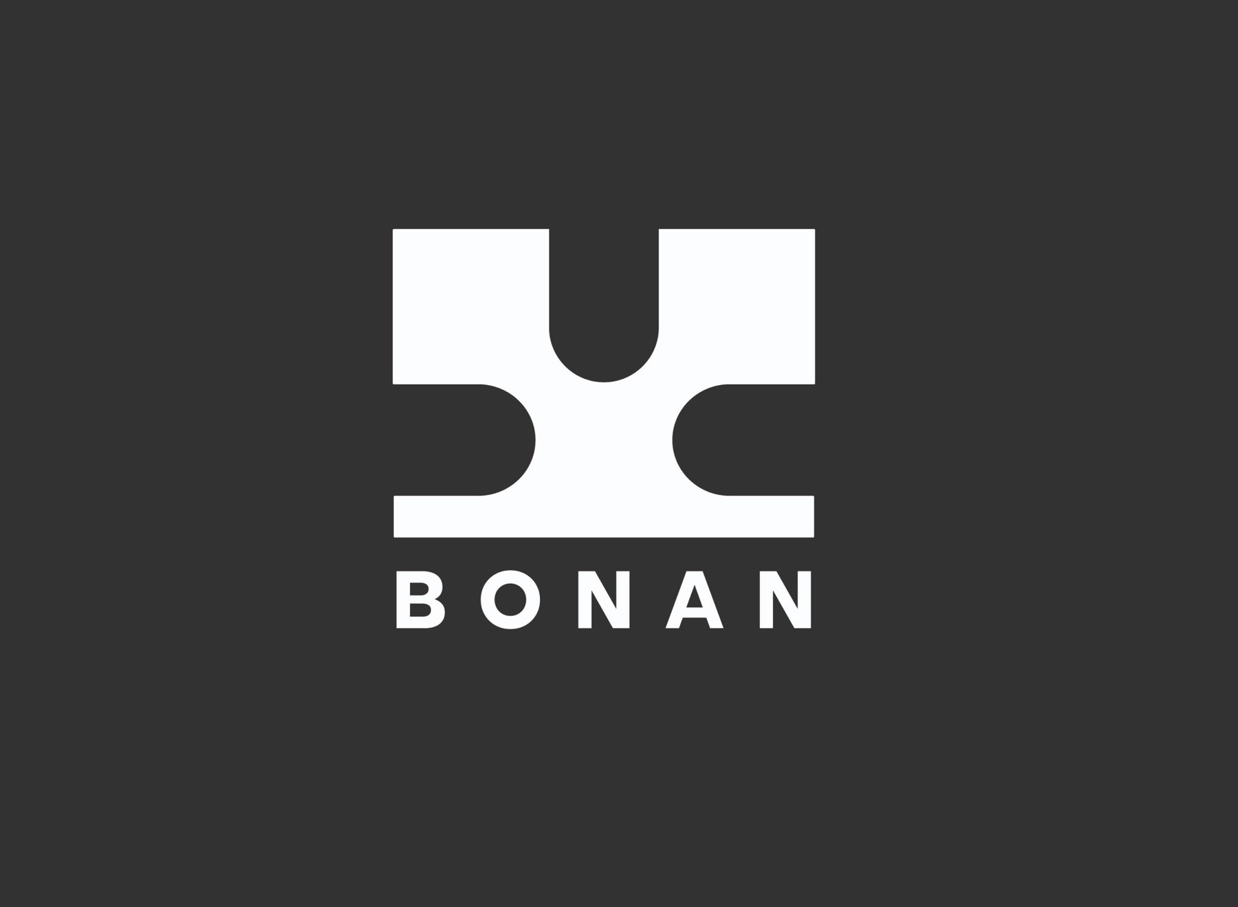 BONAN logo in white on a dark grey background
