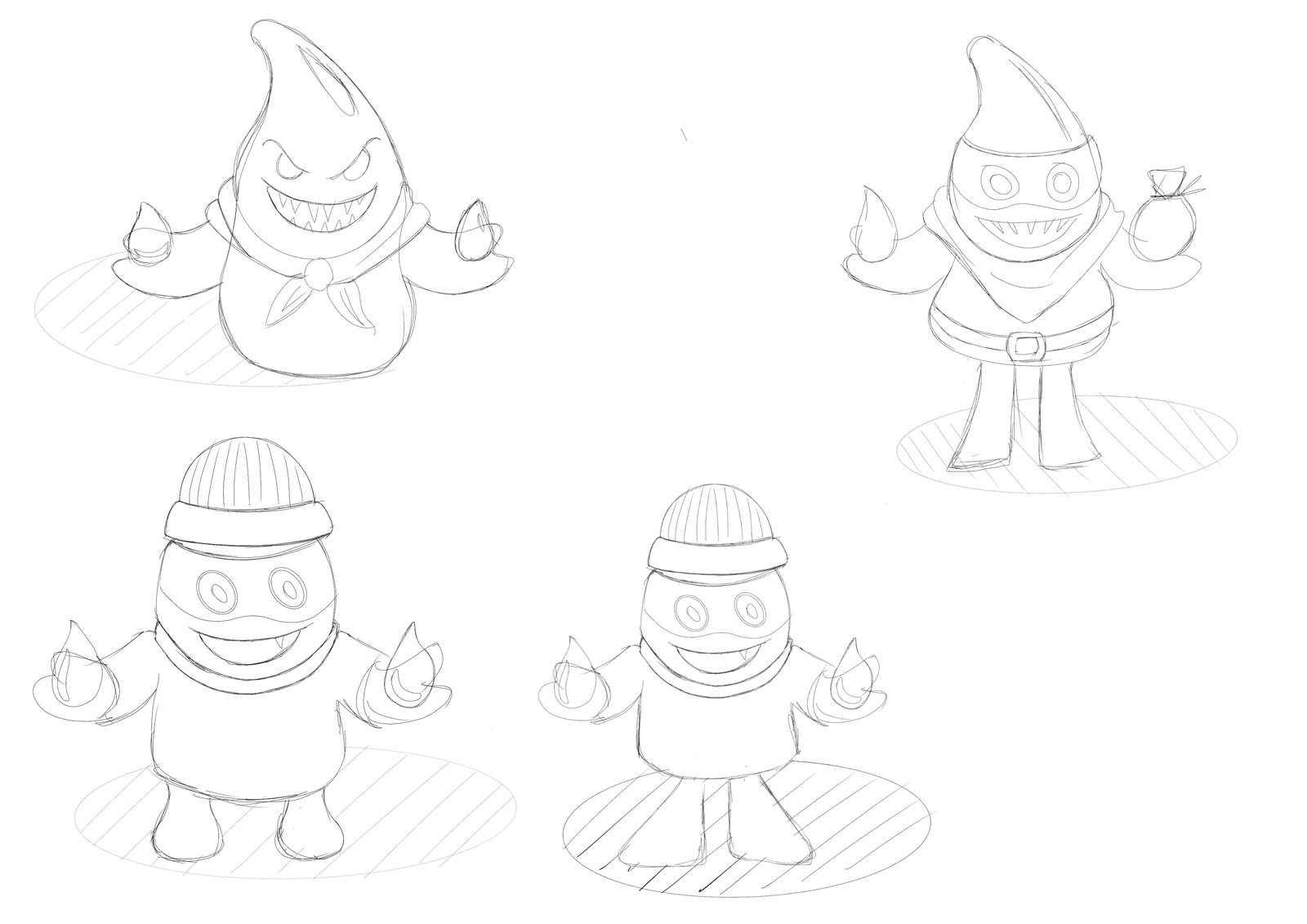 Sketches of the Druppeldief villain character