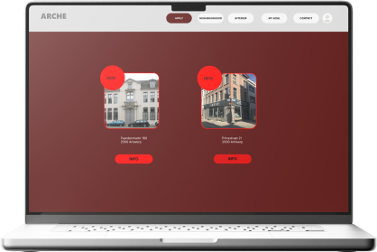 Platform screen listing available vacant buildings