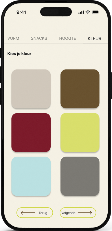 App step 4: choose your colour