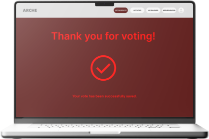 Platform confirmation screen: thank you for voting