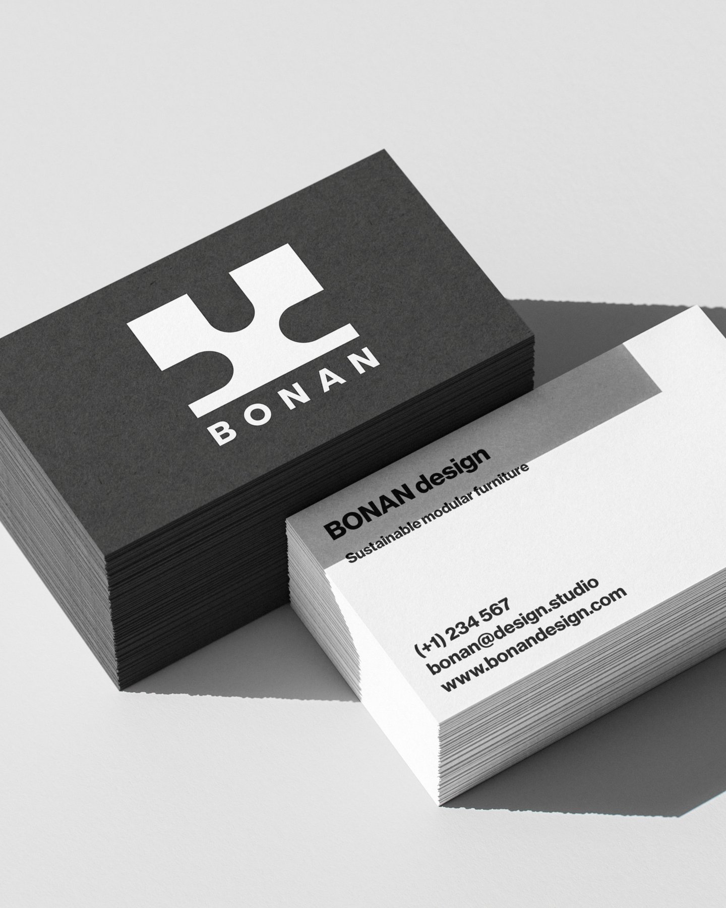 BONAN business cards in black and white